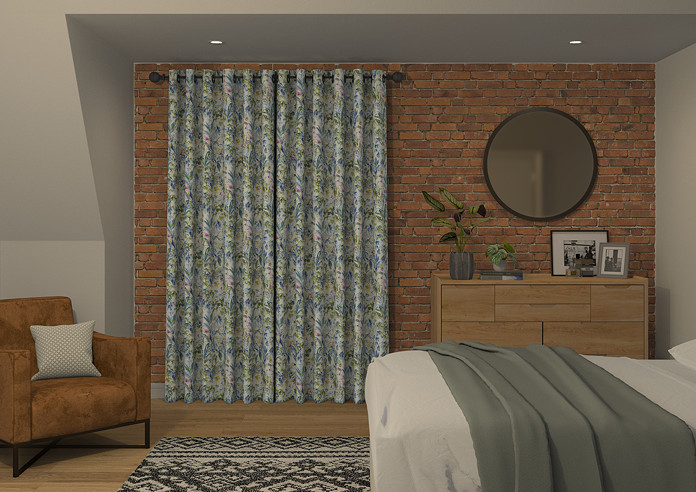 Paradise, Saxon Blue - Made to Measure Curtains - Image 7